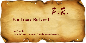 Parison Roland névjegykártya